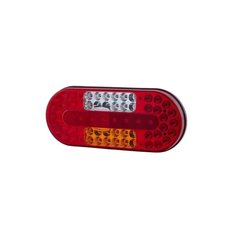 Lampa tylna LED, lewa, prostokątna, 10/30V czerwona/bursztynowa/przezroczysta, przykręcana Hella ValueFit Bezpieczne zakupy