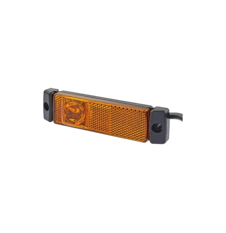 Wyjątkowa oferta Lampa obrysowa LED, prostokątna 1.20W 24V żółta przykręcana 100x32 mm z wtyczką AMP 1 szt. LED Hella