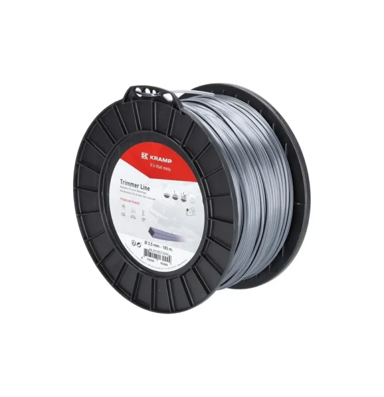 Żyłka tnąca Ø 2.5 mm 185 m kwadratowa Titanium Power szara Kramp Tani